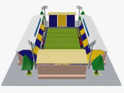 Cartoon Football Stadium Low-poly 3D model