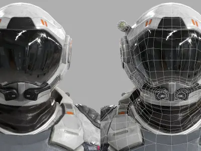 MX00 Male Space Suit V1 LITE VERSION Low-poly 3D model