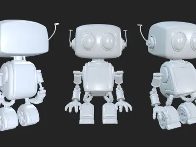 Robot PBR Game-Ready Low-poly 3D model
