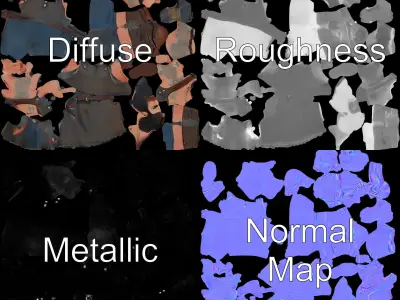 Blacksmith Rigged and Animated D Character Model with Beard a... Low-poly 3D model