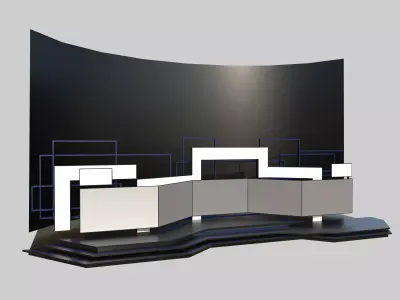 Futuristic Presentation Stage Low-poly 3D model