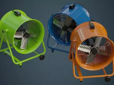 Industrial Fan 1A Low-poly 3D model