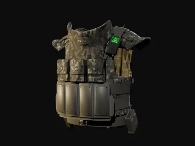 Scifi Military Vest Body Armor Camo Bundle 3D model