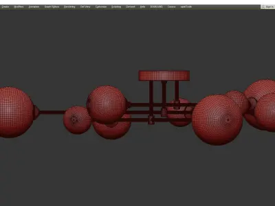 Sputnik Ceiling Lamp Low-poly 3D model