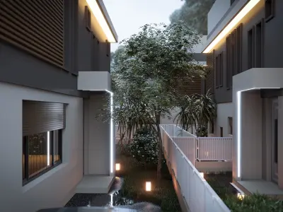 8 block villa project 3D model