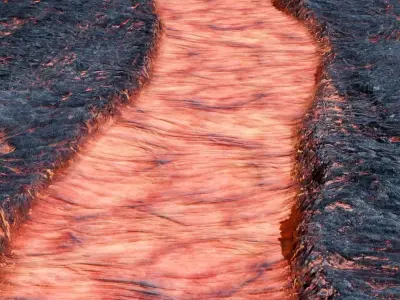 Lava River Generator Low-poly 3D model