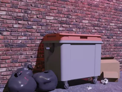 Dumpster trash can - trash can Low-poly 3D model