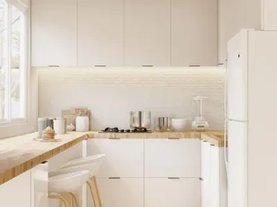 Minimalist Kitchen Scene 3D model