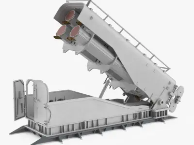  Heavy Weapon Launcher Open Light Gray Rigged 