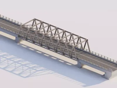 Structural engineering of Metal bridge structure 3D model