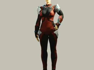 Female Alien Low-poly 3D model