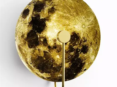 ASTRONOMY gold wall light with moon 3D model