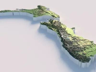 New Zealand Aotearoa Terrain Country 3D model