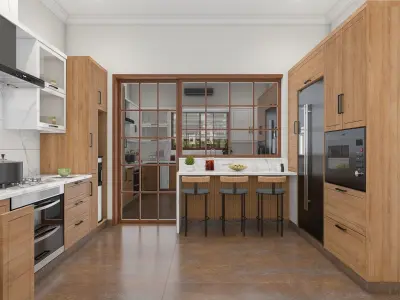 Modren Kitchen Low-poly 3D model