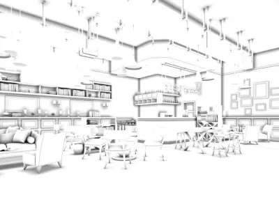 Business Restaurant - Coffee - Banquet  217 3D model