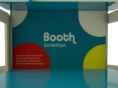 exhibition booth blue 5x5 3D model