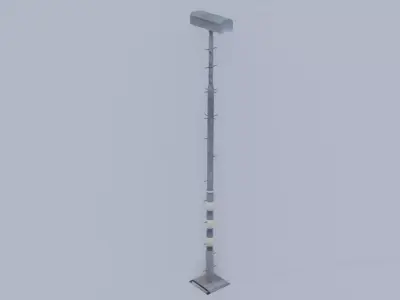 Railway lamp post Low-poly 3D model