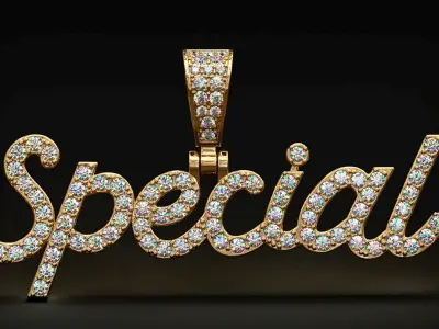 scripted name letter pendant  3D print model