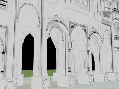 Patrika Gate Jaipur 3D Model  Indian Monument Low-poly 3D model