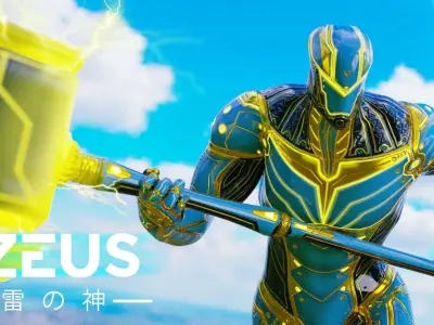 LOW POLY ROBOT - ZEUS GOD OF SKY - THE TRINITY  Low-poly 3D model