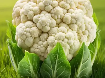 Ultra-Realistic Cauliflower 3D Model Fresh Vegetable Leaves Low-poly 3D model