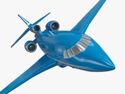  Business Jet Plane Rigged for Cinema 4D 