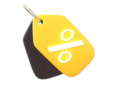 Discount Tag Icon v1 002 Low-poly 3D model