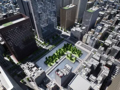 Japanese City - Midtown Environment Low-poly 3D model