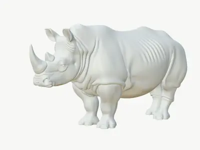  Realistic 3D Rhinoceros Low Poly PBR 