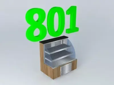 Kit801 Desk Exhibitor Refrig. Static Curved 2 doors b Alex Ma... Free 3D model