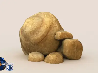 Desert Rock Collection Pack Lowpoly 3D Model Low-poly 3D model