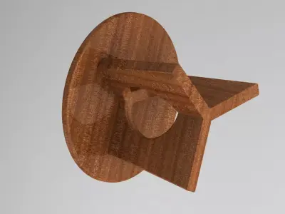 Modern Wooden Side Table 3D model