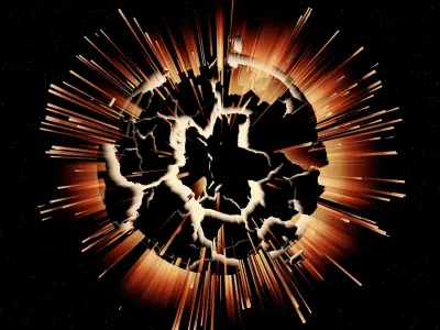 Alien Planet Sci-Fi Fantasy Scenery - Planet Explosion 3D model