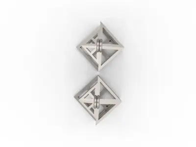Fashion Earring Cubik House Shaped Earrings  3D print model