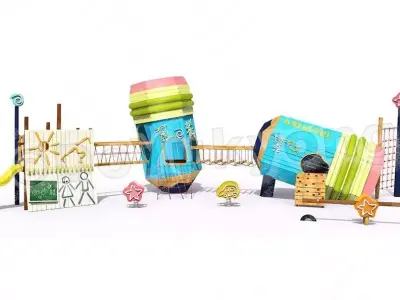 Giant Pencil Playground 3D model