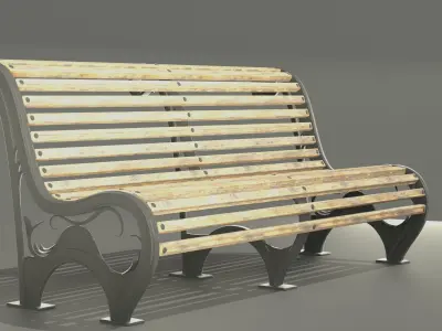 Classic Park bench 3D model
