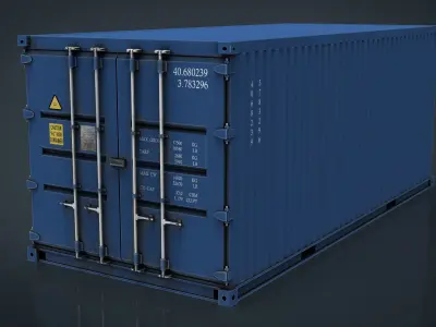 CONTAINER BLUE Low-poly 3D model