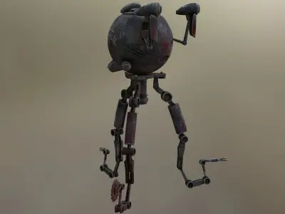Robot Mister Handy Fallout  Mr Handy with rig 3D model