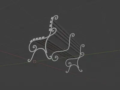 bench park Low-poly 3D model