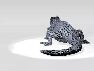 Iguana Voronoi 3D model