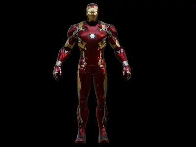 Iron Man Mark 46 - Fully Textured and Rigged 3D model 3D model