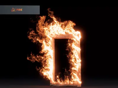 3D Door Frame Fire 3D model