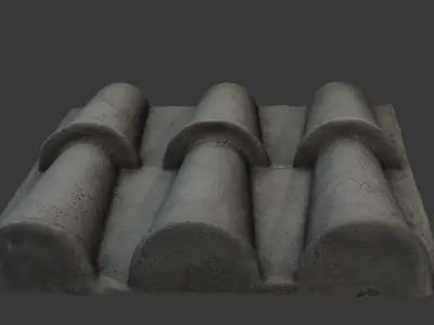 Concrete Architectural Relief Panel 3D Scan Low-poly 3D model