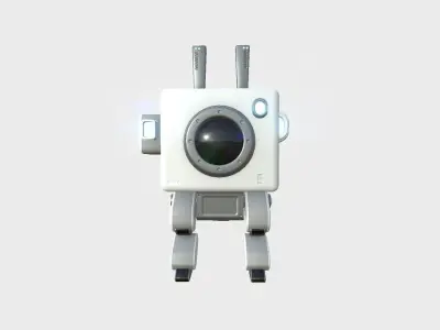 Robot C2 White - Sentinel Character SciFi Design Low-poly 3D model