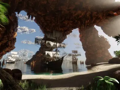 Pirate Island Scene 3D model