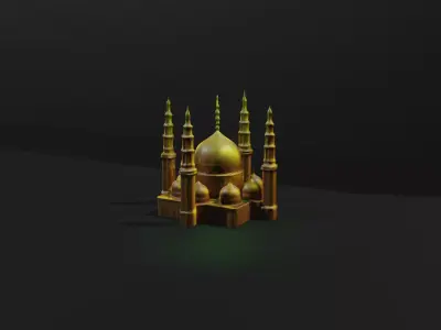 GOLDEN MOSQUE Free low-poly 3D model