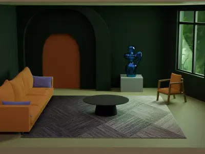 Basic Living Room Assets Low-poly 3D model