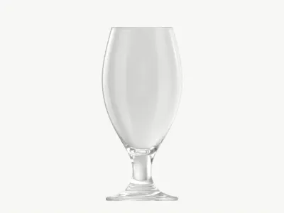 Beer glass with foam 03 3D model