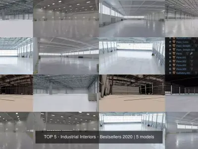 TOP 5 - Industrial Interiors - Bestsellers 2020 3D Model Pack