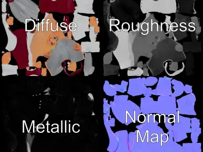 Elderly Man Character Model with Suit Rigged and Animated Low-poly 3D model